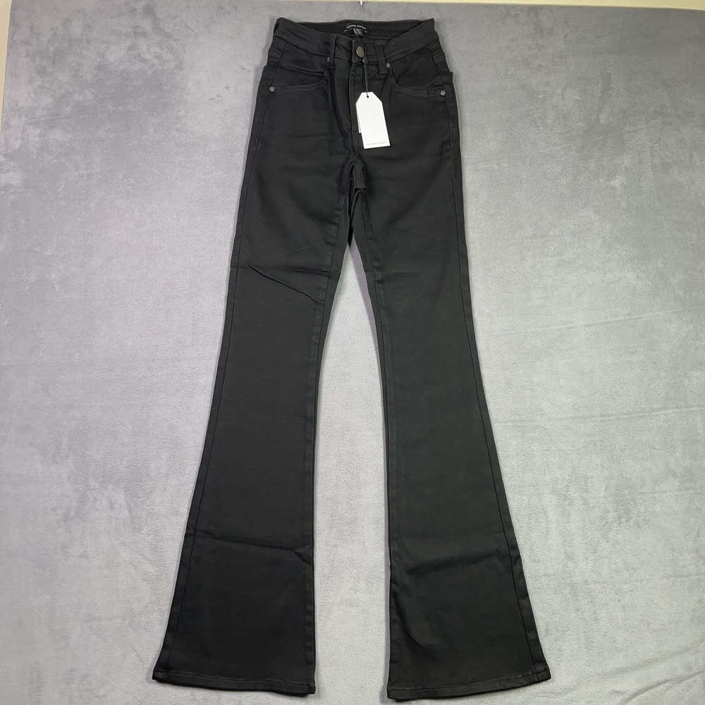 Universal Standard Flare Sava High Rise Jeans Womens 00 Black Stretch NWT FLAW